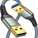 AINOPE USB to USB Cable, USB 3.0 A to A Male to Male Cable [Never Rupture] Double End Type A Cord Compatible with Hard Drive Enclosures, KVM, DVD Player, TV, Laptop Cooler,6.6Ft/Grey