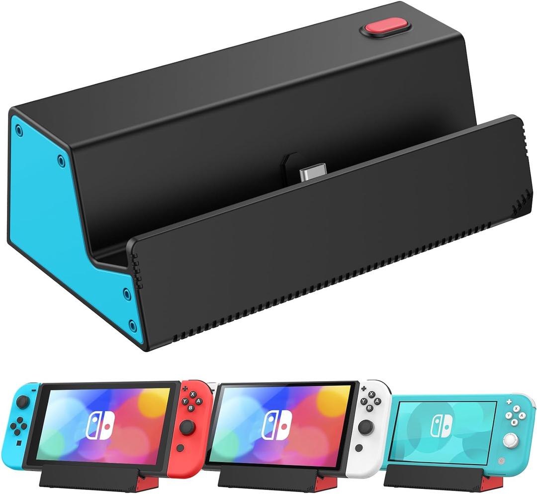 HEIYING Switch Base,Portble Charger Dock for Nintendo Switch 2 2025/ OLED/Lite,Charging Dock Station with Standard USB-C Port for Easy Console Charging (Black)