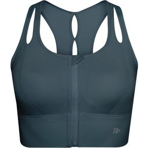 Yvette Women's Sports Bras High Impact Front Zipper Sports Bra for Large Bust Full Support Racerback Workout Running (5X-Large Plus, Haze Blue)