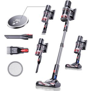 Silino Cordless Vacuum Cleaner 250W/25Kpa, Stick Vacuum Cleaners for Home with 40 Mins Max Runtime Rechargeable Powerful Suction Handheld Vacuum for Home, Hard Floor, Carpet, Shutters, Pet Hair, Car