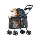 Larger Dog Stroller for Medium Pet, Lightweight, Dispenser, Storage Pouch, Brake Wheels, Easy Folding, Offering A Wide and Breathable View