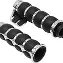 EATAKWARD 1 Inch Motorcycle Handlebar Grips 25MM Universal Non-Slip Handlebar Throttle Grips w or Throttle Assist Black Chrome Replacement for Harley Davidson Replacement for Suzuki Kawasaki, 2 Pcs