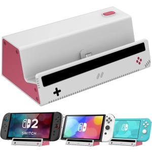 HEIYING Switch Charger Dock for Nintendo Switch 2 / OLED/Lite,Charging Dock Station with Standard USB-C Port for Easy Console Charging (Grey)
