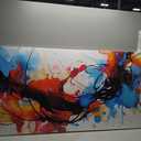 Colorful Artwork for Wall - Abstract Art Wall Decor for Office - Modern Living Room Wall Art Ready to Hang Size 29" x 59"