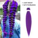 2 x Purple Hair Extensions for Braids - 26 Inch Pre Stretched Synthetic Braiding Hair, Fluffy and Full, Light Weight, Stage Party Halloween Cosplay Costume Accessories (2pc)