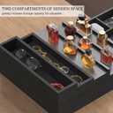 Wooden Cologne Organizer for Men 5 Tier of Perfume Display Holder of Drawer & 2 Hidden Compartments Larger Storage Space Mens Perfume Organizer Shelf Stand,Gift for Man (5T-Black)