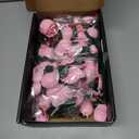 Pink Rose Bouquet Building Set for Girls & Boys - 12 Pack Botanical Collection Gift for Easter Basket Artificial Flowers Botanical Collection Centerpiece Retro Decor