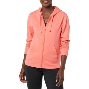Amazon Essentials womens Fleece Full-Zip Hoodie (Coral, L)