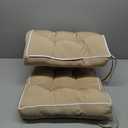 Outdoor Bench Cushion with Ties,41 inch Water-Resistant Thick Tufted Loveseat Seat Cushion for Patio Furniture (Khaki)