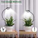 Wolezek 2 in 1 Grow Lights for Indoor Plants, 3 Colors Plant Lights with 360 Gooseneck, 48 LEDs Full Spectrum, 6/12/16H Timer, 5 Brightness, Black 3 Pack