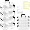Bead Organizer Box 120 Pcs, 4-Tier Large Capacity Stackable Bead Storage Containers, Portable Plastic Craft Organizers for Jewelry Making, Bracelets, DIY, Nail Art Charms