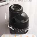 7 x 6 Pack Magnetic Cable Clips, Smooth Adjustable Cell Phone Cord Holder with Shoe-Shaped, String Light Clips for Home, Office, Wall, Nightstand, Birthday Banner, Colorful Lights-Black