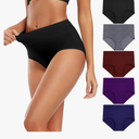 Molasus Women's Cotton Underwear High Waisted Full Coverage Ladies Panties 5 pieces (Regular & Plus Size) L