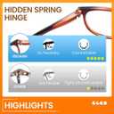 IBOANN Blue Light Glasses for Woman/Men, Fashion Blue Light Glasses Men, Fake Glasses Help Reduce Screen Fatigue (C1 Orange & Blue & Black & Transparent Grey)