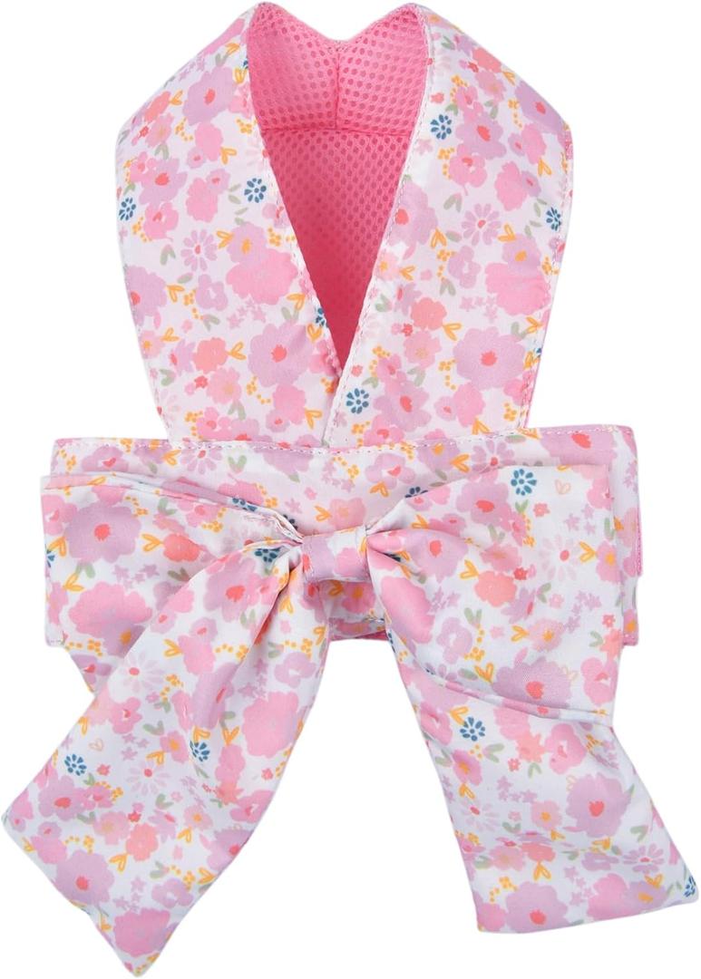 Pinkaholic New York Amabel Dog Harness Flower Pattern Fashionable Cute Spring Summer Harness for Small Dogs, Pink, Large