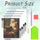 XUNLURY Vintage Moody Christmas Diamond Art Kits 4 Pcs, Dark Academia Santa Books Fireplace Xmas Bell Diamond Painting Kits for Adults Beginners, Full Drill Diamonds Dots for Home Decor, 9.8x11.8 Inch