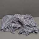 2 Pack Navy Blue White Plaid Ruffle Gingham Pillow Shams Standard Size, 100% Washed Cotton Checkered Farmhouse Shabby Pillowcases for Bed/Sofa Envelope Closure - 20''x26''