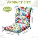 Hoteam 4 Set Outdoor Patio Chair Cushions 20 x 42 in Deep Seat Waterproof Patio Cushions Set for Furniture Replacement Removable Seat and Back (Flower)