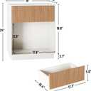 Fluted Nightstands Set of 2, Modern Bedside Table with Drawer and Storage Shelf, Wood End Table Mid Century Night Stands for Bedroom Living Room Sofa Couch Office (White+Oak)