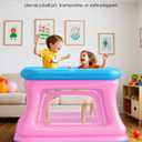 QPAU 3-in-1 Inflatable Bounce House for Toddlers 1-3, Ball Pit & Trampoline, Inflatable Bouncy House with Safety Net, Indoor & Outdoor Bubble Bouncer Baby Play YardBlue & Pink