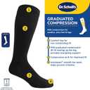 Dr. Scholl's Men's Graduated Compression Over the Calf Socks - 2 & 3 Pair Packs - Comfort Fatigue Relief (Black)