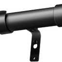Heavy Duty Curtain Rods for Windows 16-28 Inches 1 Inch Diameter Adjustable Curtain Rod Modern Decorative Drapery Rods Easy Installation Telescoping Window Single Curtain Rod (Black,16-28")