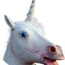 Creepy Party Deluxe Novelty Halloween Costume Party Latex Animal Head Mask, Unicorn