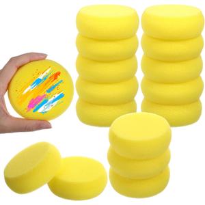 15 Pcs Painting Sponges 3inch Round Yellow Paint Sponge Craft Art Sponges Clay Sponge for Face Painting Pottery Tools Watercolor Ceramics Art Crafts