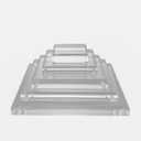 CiaoHER 1in Thickness Beveled Acrylic Square Display Block Clear Polished Pedestal Stand Riser (12x12, 1pack)