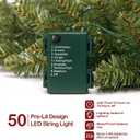 9FT Christmas Garland Pre-lit 50LED Lights Holiday Artificial Decor for Stairs Mantle Door Indoor Outdoor Garland with Battery Operated Timer (Pinecone Green)