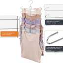 Tank Top Hanger 2 Pack Bra Hangers for Closet Organizer,6 Tiers Metal Space Saving Hanger with 360 Degree Hook,Mult Function Closet Organization for Vest,Tank TOP,Yoga Pants,Scarves