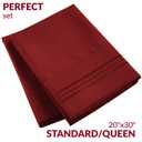 Mellanni Pillow Cases - Luxury, Extra Soft, Cooling Pillow Covers - 2 PC Iconic Collection Pillowcases - Envelope Closure (Standard/Queen 20"x30", Brick Red)