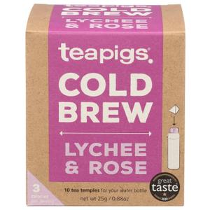Teapigs Lychee & Rose Cold Brew Tea, 10 CT (EXP 08/06/26)