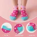 GRPSKCOS Toddler Socks 12 Pairs Non Slip Girls Sock Kids Ankle Socks with Grippers for 1-7 Years Children