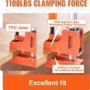 VEVOR Bar Clamps for Woodworking, 2-Pack 50" Parallel Clamp Set, F Clamp with 1100 lbs Load Limit, Even Pressure, High-strength Plastic and Carbon Steel, Wood clamps for Woodworking Metal Working