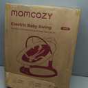 Momcozy 2-in-1 Electric Baby Swing, Dual-Arm Support System & Parent-Inspired Motions, Convertible to Toddler Seat up to 66 lbs, Adjustable Height, Lightweight, Khaki