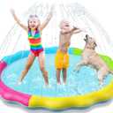 Jasonwell Splash Pad Sprinkler for Kids Splash Play Mat Outdoor Water Toys Inflatable Splash Pad Baby Toddler Pool Boys Girls Children Outside Backyard Dog Sprinkler Pool Age 1 2 3 4 5 6 7 8 9 L