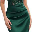 Women's Cocktail Dress Semi Formal Wedding Guest Lace Halter Neck Dresses for Evening Party (2, Black)