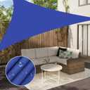 Neween Triangle Sun Shade Sail, 9' x 9' x 9', Waterproof Blue Color with 98% UV Block