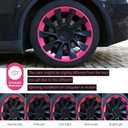 Wheel Rim Protect for Tesla Model Y 21" (2020-2024), Easy-Install Hubcaps Wheel Cover, Scratch-Resistant Car Tire Trim Rings, Stylish Design for Induction Wheels, Sakura Pink 4Pcs Model Y Accessories