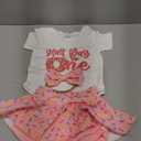 Baby Girl Half Birthday Outfit Half Way to One Romper+Skirt Shorts+Headband Cake Smash Clothes Set (3-6 Months)