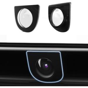 2pcs Front & Rear Camera Protective Lens Guard Cover Compatible with Tesla Model Y Juniper 2025–2026, Spherical PC Bumper Camera Protector Case