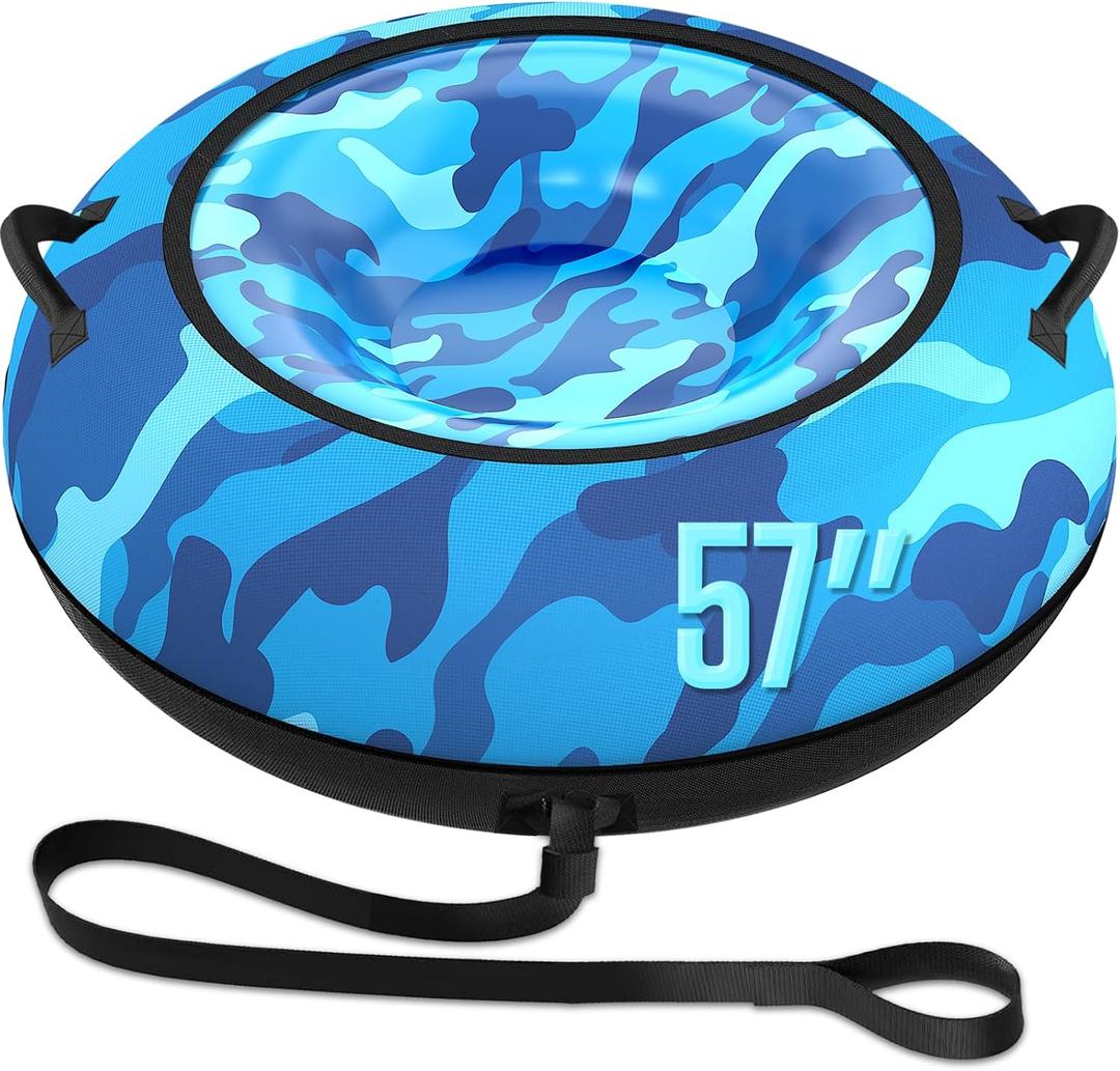 Toffos Snow Tube with 600D Oxford Cover, Heavy Duty Snow Sled, Inflatable Cold Resistance Toboggan Winter Outdoor Skiing Fun