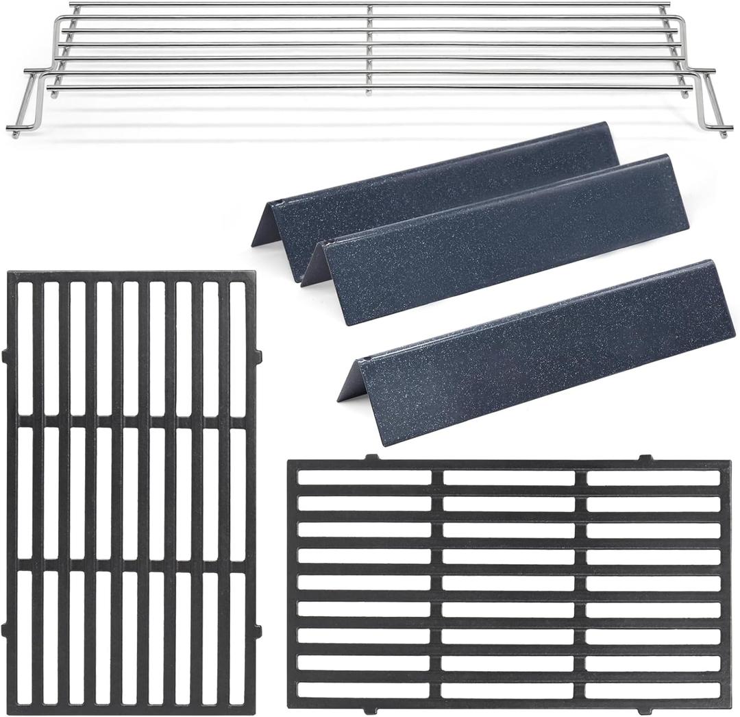 Criditpid Grill Replacement Parts for Weber GS4 Spirit 2 Grill with Front Control, 7635 Flavorizer Bars, 7637 Grates & 69866 Warming Rack for Weber Spirit I/II 200 Series E210 E220 S210 S220 Grills., L1 7635+7637+69866