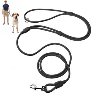 Fida Hands Free Dog Leash for Large Dogs Heavy Duty, Adjustable Crossbody/Waist Leash for Small/Medium/Large Dogs, Waterproof Hands-Free Dog Leashes for Running, Walking & Training(L, Black) (M/L(8ft-3/8in))