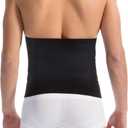 Farmacell Man 405BS Men's Waist Control Girdle Firm Body Shaping with back splints, 100% Made in Italy (Black, L)