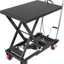 VEVOR TF23 Hydraulic Lift Table Cart, 500lbs Capacity 28.5" with 4 Wheels and Non-Slip Pad, for Material Handling and Transportation, Black