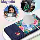 Buleens for Moto G 5G 2024 Case 6.6 Inch - with Ring Stand & Camera Cover Aesthetic Cute Designed for Women Girls Girly Pretty Kawaii Flower Phone Case for Motorola G 5G 2024 Compatible with Magsafe (Lake Blue Flowers)