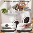 Washer Dryer Countertop Set of 2, 54.34" L x 27.56" W x 2.76" H Laundry Topper for Washer and Dryer, Wood Laundry Countertop with Anti-Slip Pads & Edge Rails for Laundry Room Organization (White)