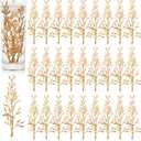 80 Pieces Faux Flowers for Centerpiece Vase, Filling in Floating Candles Mini Flower Filler for Wedding Dinning Table Party Home Bar Restaurant Decoration, 6 Inch (Gold)